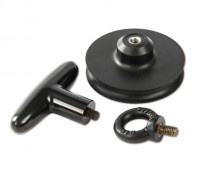 Suction cup with T-handle and eyelet.