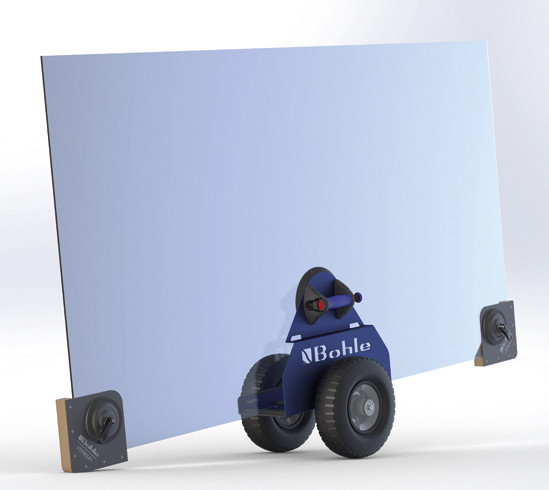 Veribor® transport trolley with integrated suction lifter.