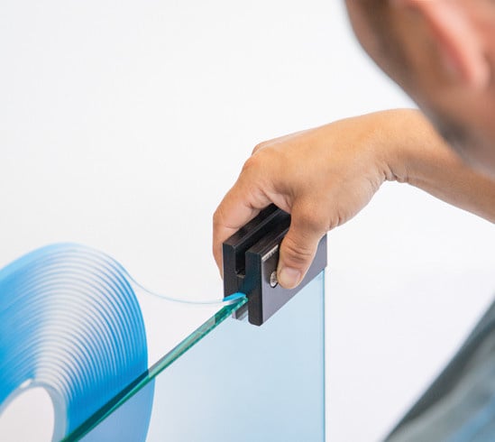 XtraColl® double-sided adhesive tape, passivated edges, glass thickness from 8 mm to 17.52 mm, 12 metres, 7 mm