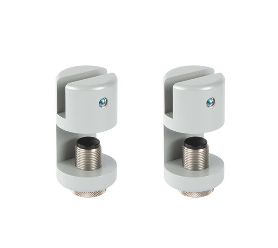 VetroScreen aluminium clamp holder, grey RAL 9006, set of 2.